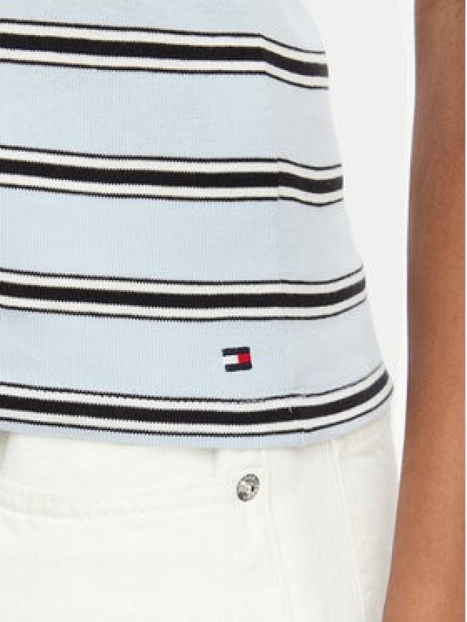 Tommy Hilfiger T-Shirt Multistripe WW0WW50025 Niebieski Slim Fit