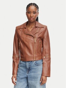 Elisabetta Franchi Kurtka skórzana GD-01Z-66E2-V1490 Brązowy Regular Fit