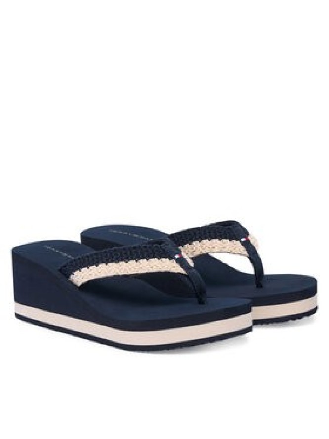 Tommy Hilfiger Japonki Th Wedge Crochet Summer Sandal FW0FW09420 Granatowy