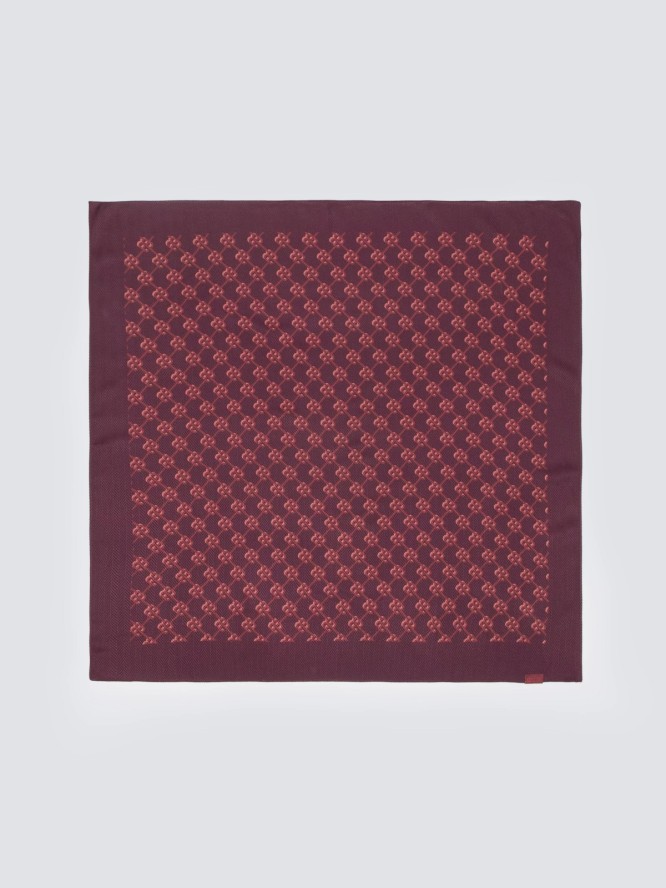 Szal damski z wiskozy z printem bordowy Margotta 604