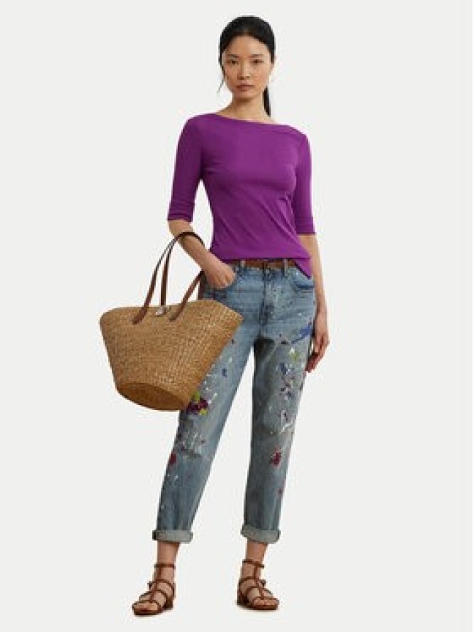 LAUREN RALPH LAUREN Bluzka 200654963192 Fioletowy Slim Fit
