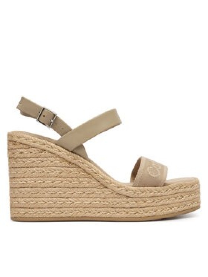 Calvin Klein Espadryle Wedge Espad 70 Webbing Lth HW0HW02901 Beżowy