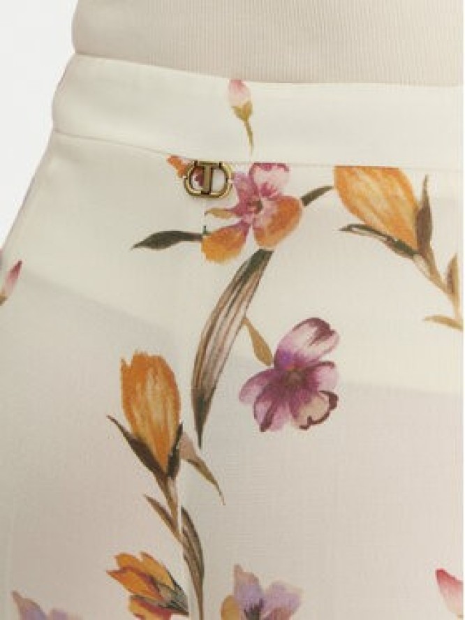 TWINSET Spodnie palazzo 251TP2775 Écru Wide Leg