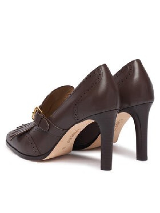 LAUREN RALPH LAUREN Półbuty Colleen Perforated Calfskin Kiltie Pump 802P02364004 Brązowy ciemny