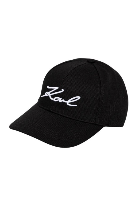 KARL LAGERFELD Czarna czapka damska z daszkiem Signature Cap