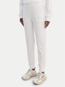 EA7 Emporio Armani Spodnie dresowe 7W000538 AF15831 U0002 Biały Regular Fit