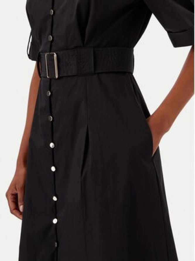 Fracomina Sukienka koszulowa FR25SD3006W52001 Czarny Regular Fit