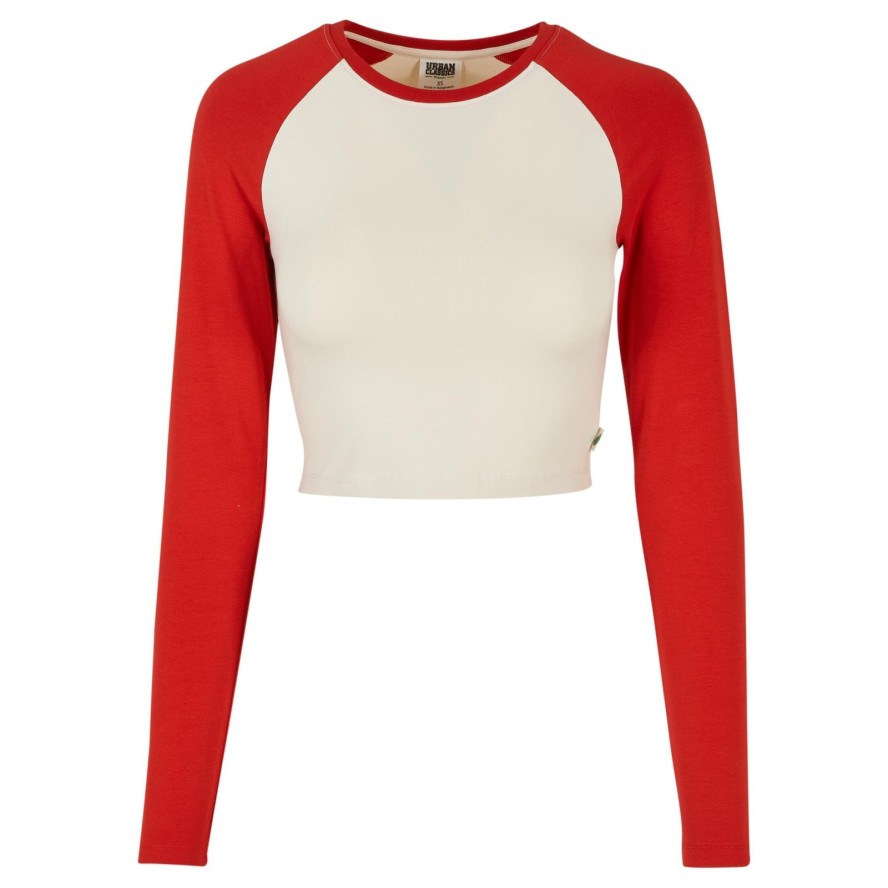 Damska ekologiczna koszulka crop z długim rękawem Urban Classics Retro Baseball