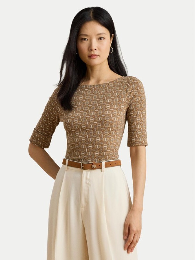 LAUREN RALPH LAUREN Bluzka 200980042001 Beżowy Slim Fit