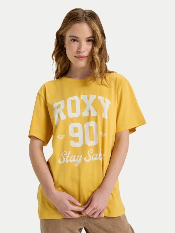 Roxy T-Shirt Hangloose The Sky ERJZT06020 Żółty Regular Fit