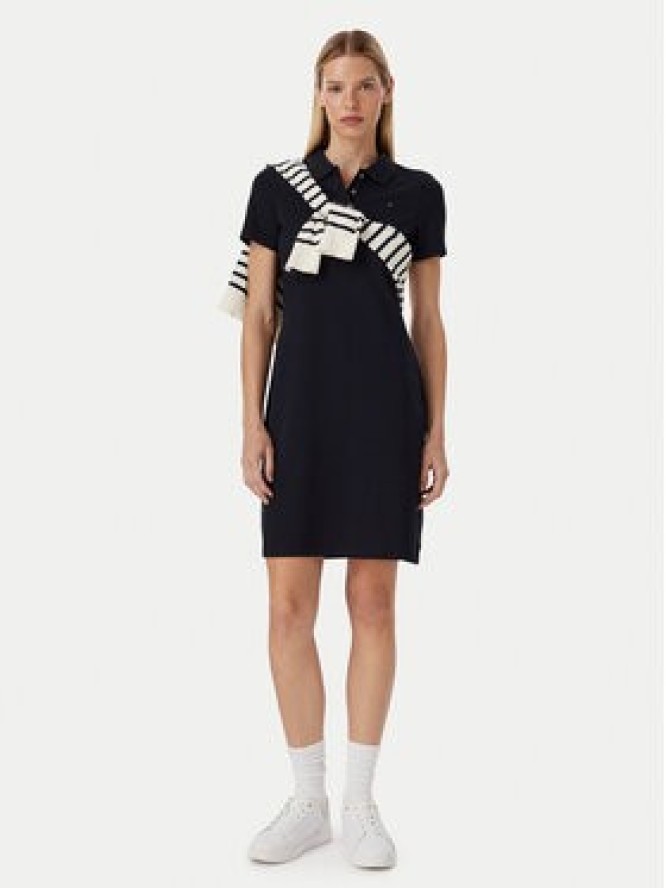 Tommy Hilfiger Sukienka codzienna 1985 Slim Pique Polo Dress Ss WW0WW42048 Granatowy Slim Fit
