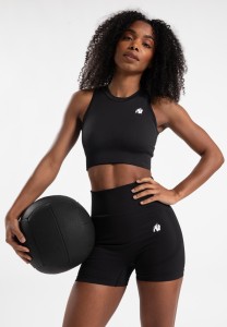 Olivia Bezszwowe Crop Top - Czarny