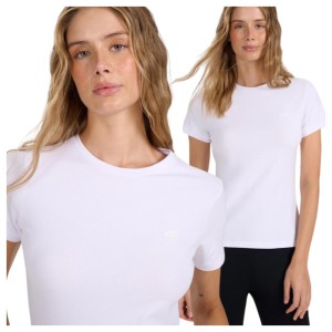 T-shirt slim gładki damski 4F 4FWMM00TTSHF2255
