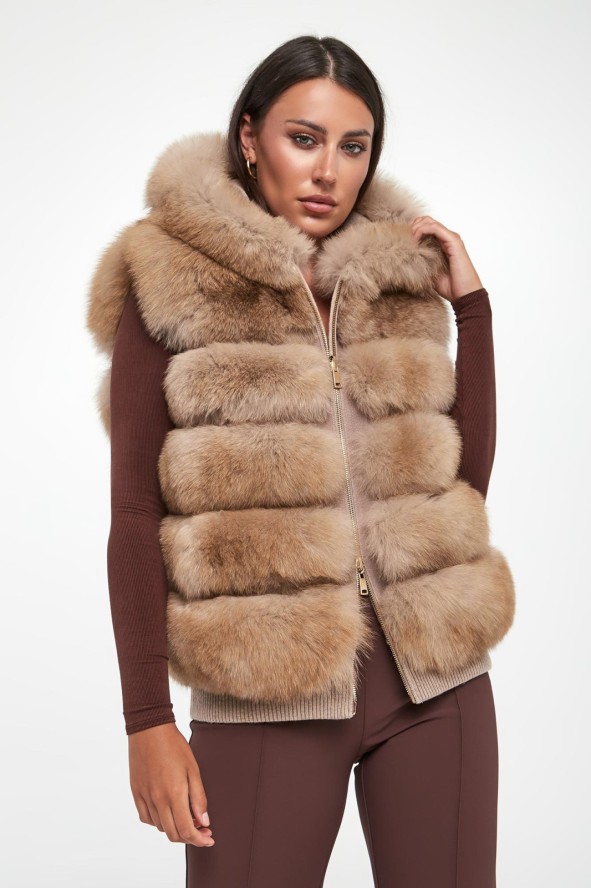 Kamizelka damska futrzana z lisa dwustronna SUPREMA