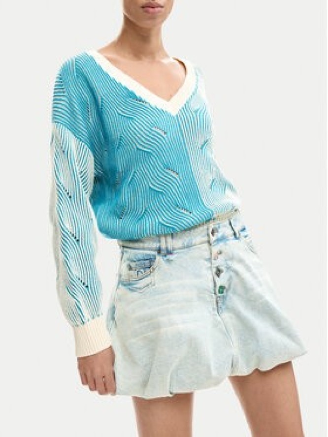 Desigual Spódnica jeansowa Fal Globo 26SWFD01 Niebieski Regular Fit