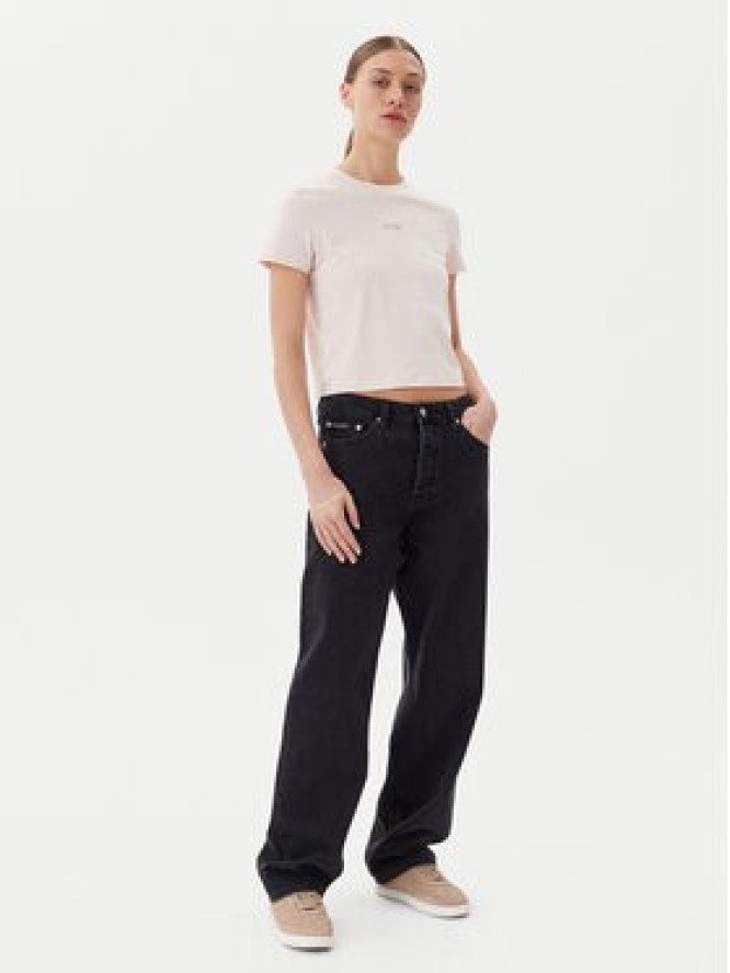 Calvin Klein Jeans T-Shirt Placed Institutional J20J225524 Różowy Slim Fit