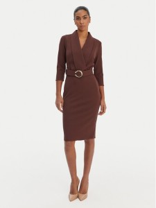 Rinascimento Sukienka koktajlowa CFC0126777003 Brązowy Slim Fit