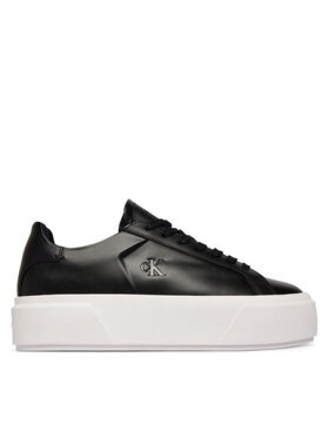 Calvin Klein Sneakersy Flatform Lace Up Lth YW0YW01928 Czarny