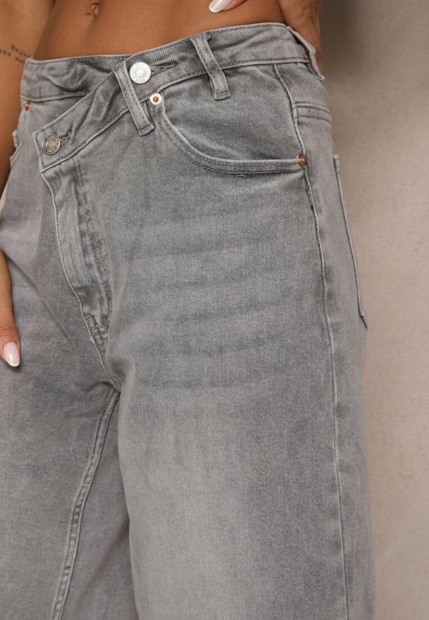 Szare Szorty z Bawełny o Asymetrycznym Kroju Rallimea