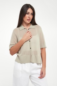 Kardigan damski z kołnierzem polo ARMANI EXCHANGE