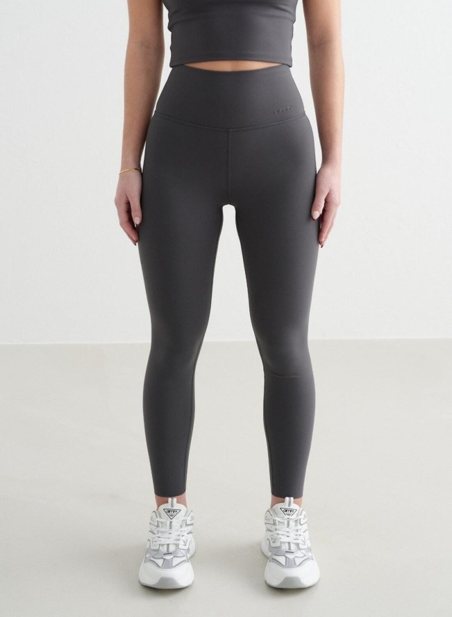 Damskie legginsy z wysokim stanem, squat proof, dla niskich Sense ciemnoszare