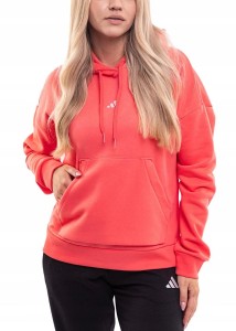Damska bluza adidas Essentials Small Logo Feel Cozy Hoodie koralowa