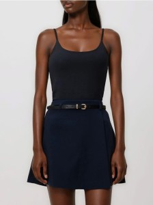 Spódnico-szorty z paskiem - granatowy