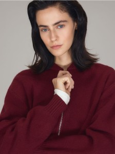 Krótki kardigan z suwakiem - bordowy