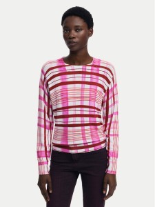 Desigual Sweter Noruega 25WWJF41 Czerwony Regular Fit