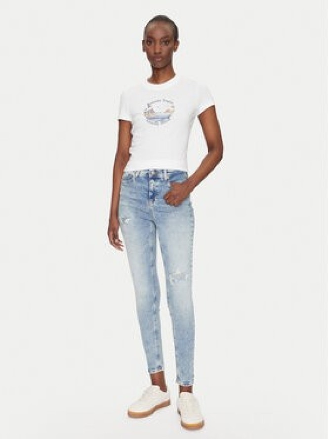 Tommy Jeans T-Shirt Romance DW0DW21342 Écru Slim Fit