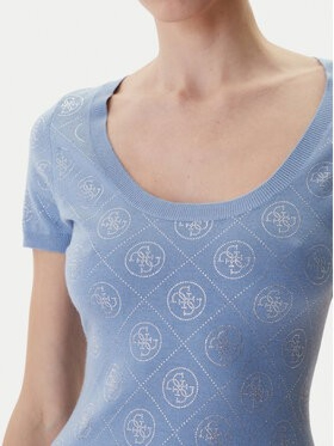 Guess Sukienka dzianinowa W6RK92 Z3JD2 Błękitny Regular Fit