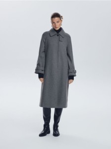 Płaszcz z dodatkiem wełny - ciemnoszary