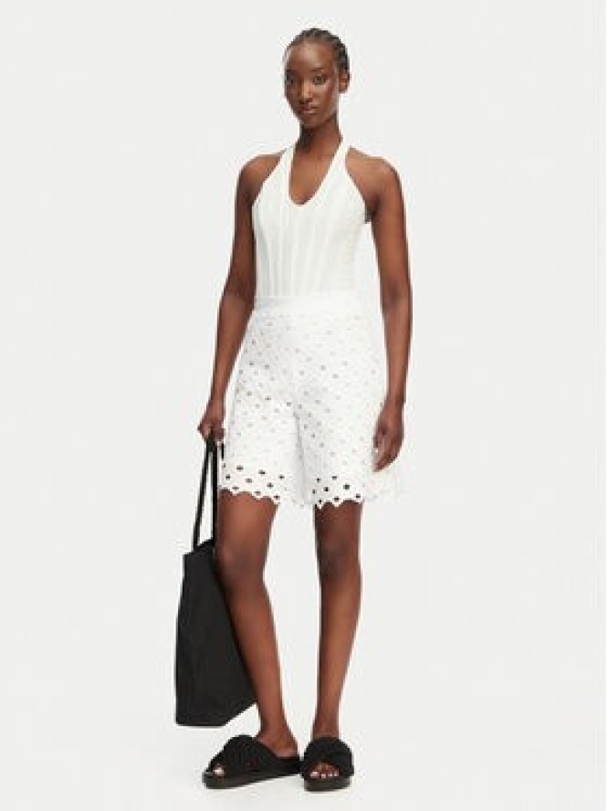 Max Mara Beachwear Szorty materiałowe Bchuguale 2616781039 Biały Regular Fit