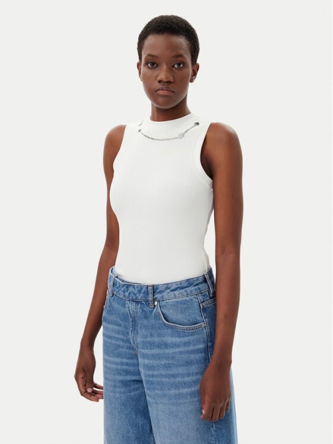 HUGO Top Delanive 50534050 Biały Slim Fit