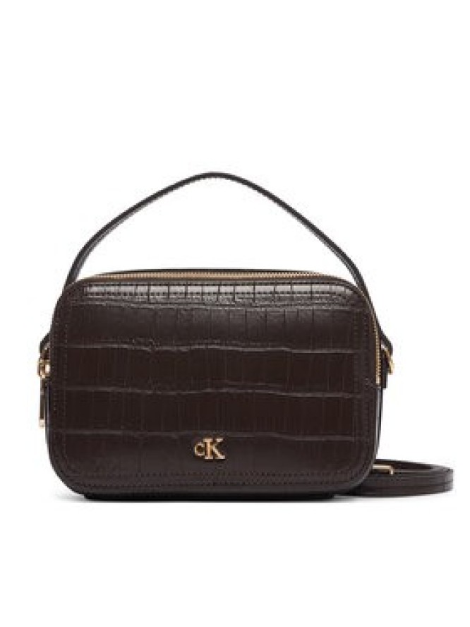 Calvin Klein Torebka Ck Croc Camera Bag LV04F3905G Brązowy ciemny