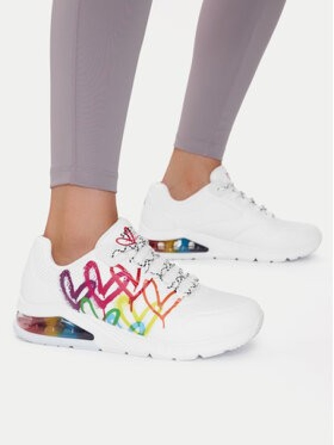 Skechers Sneakersy Uno 2 Floating Love 155521/WHT Biały