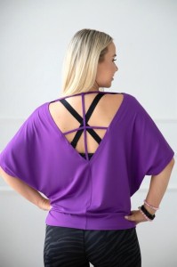 Bluzka damska luźna do tańca i fitness Salsa Violet 2skin