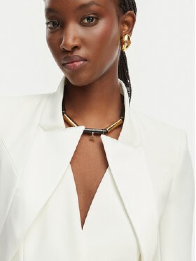 Elisabetta Franchi Marynarka GI-192-61E2-V490 Biały Regular Fit