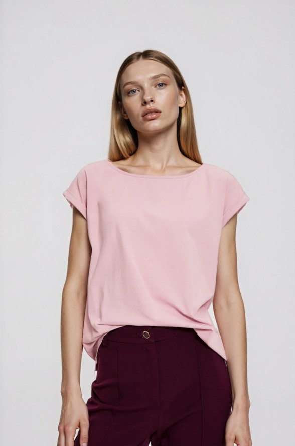 Gładki t-shirt różowy