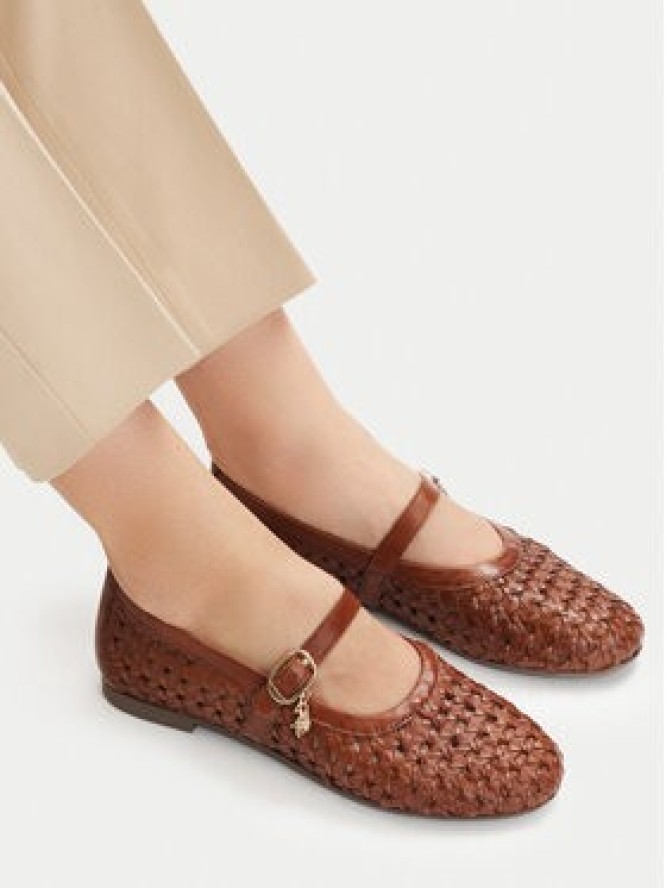 U.S. Polo Assn. Baleriny EO-LARISA001W/6L1 Brązowy jasny