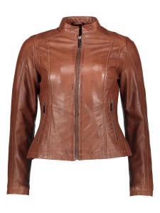 Bugatti Skórzana kurtka w kolorze jasnobrązowym rozmiar: 36