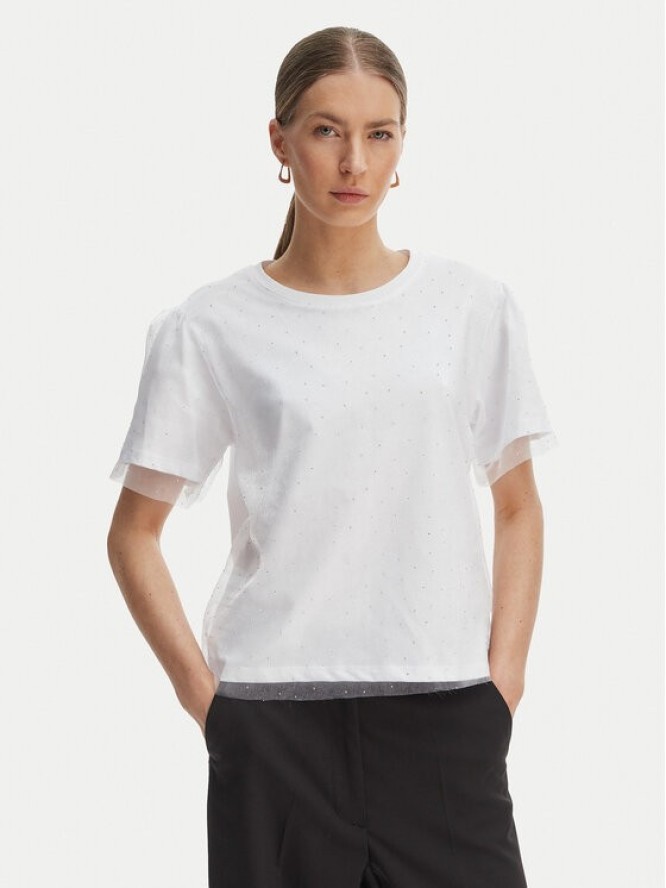 Rinascimento T-Shirt CFC0128089003 Biały Regular Fit