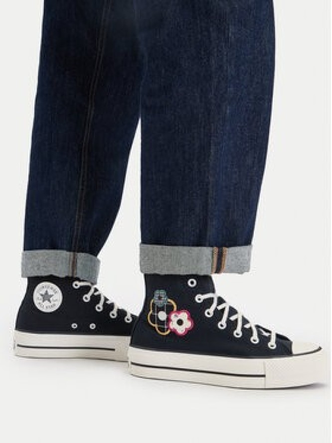 Converse Trampki Chuck Taylor All Star Lift Platform Floral Patchwork A15534C Czarny