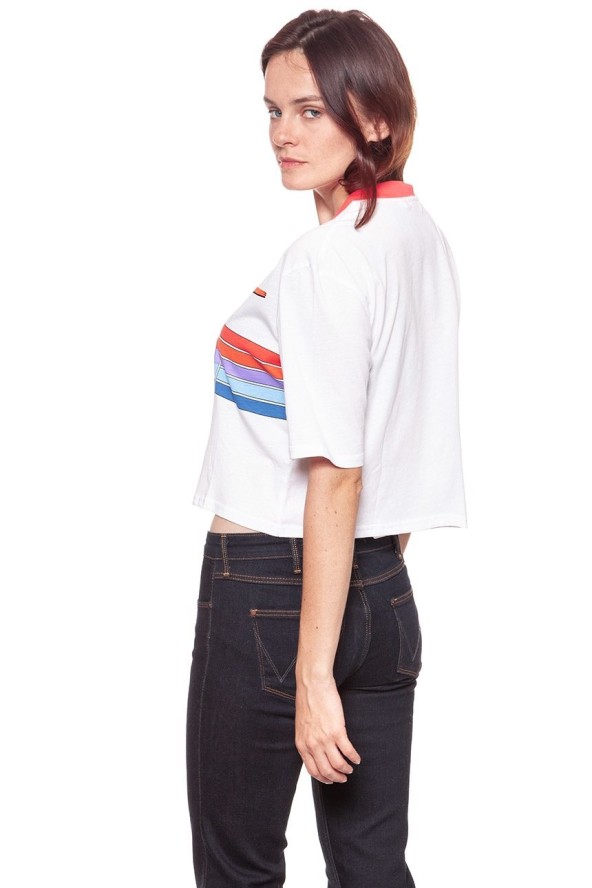 WRANGLER T SHIRT DAMSKI T-SHIRTS CROP 80´S TEE WH W7013EV12 112130880