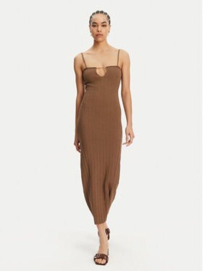 JACQUEMUS Sukienka dzianinowa 24E241KN358-2355 Brązowy Regular Fit