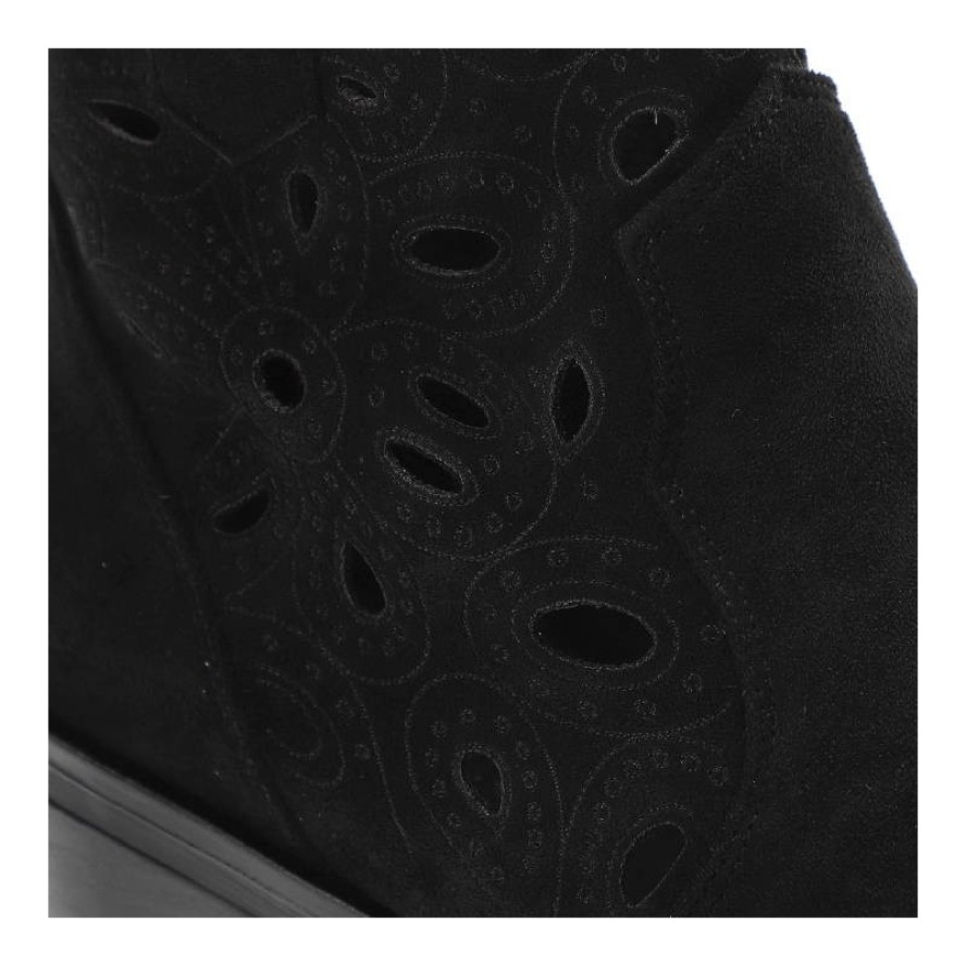 Czarne Botki S.Barski Modne Kowbojki Damskie