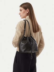 Calvin Klein Torebka Emblem Aop Drawstring Bucket LV04F3785G Czarny