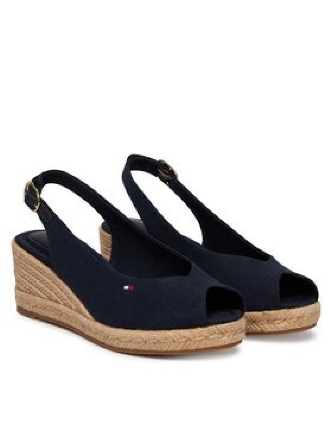 Tommy Hilfiger Espadryle Mid Wedge Espad Slingback FW0FW09228 Granatowy