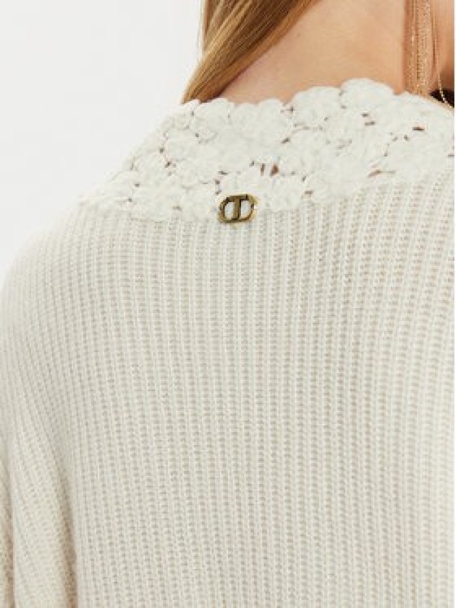TWINSET Sweter 242TT3422 Biały Loose Fit