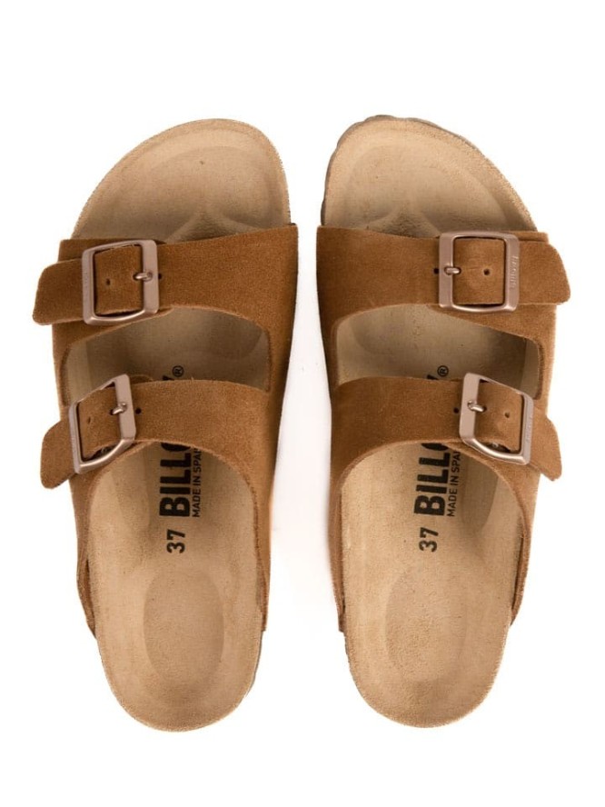 billowy Skórzane klapki w kolorze jasnobrązowym rozmiar: 41